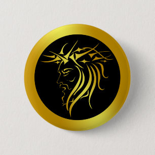 CROWN OF THORNS PINBACK BUTTON