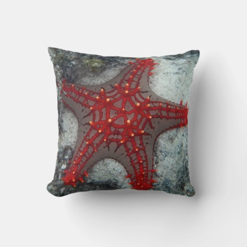 Crown Of Thorns Starfish On The Coral Reef Throw Pillow