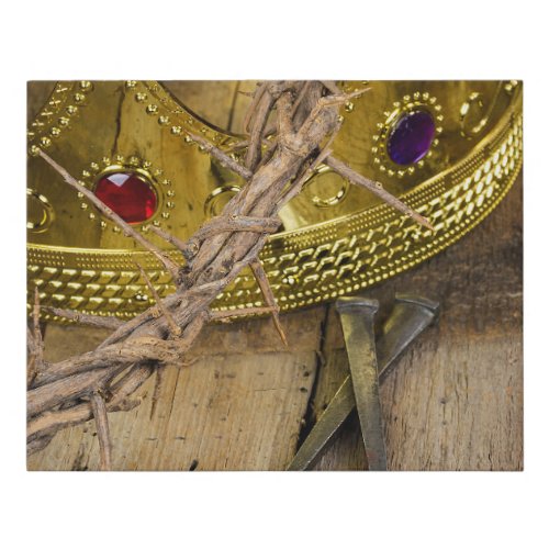 Crown of Thorns with Nails  Faux Canvas Print