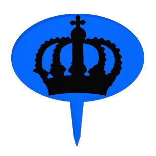 Crown on Blue Cake Topper