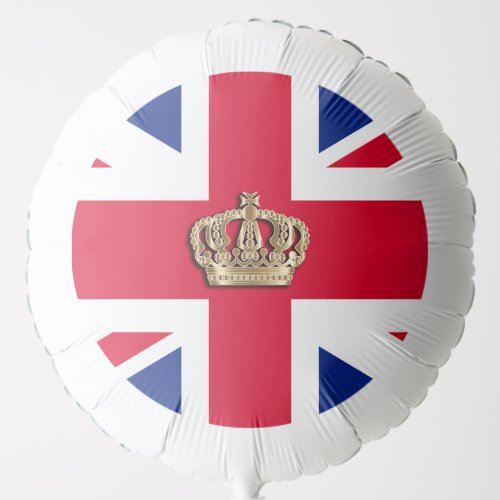 Crown on British Union Jack Flag Balloon