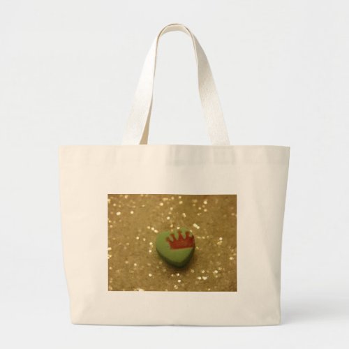 Crown on Heart Candy Large Tote Bag