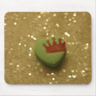 Crown on Heart Candy Mouse Pad