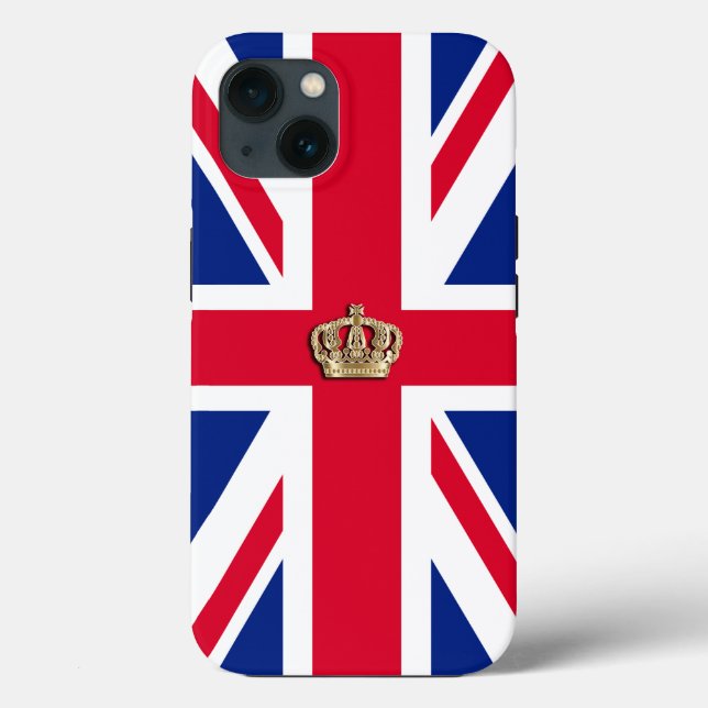 Crown on Patriotic British Union Jack Flag Case-Ma Case-Mate iPhone Case (Back)