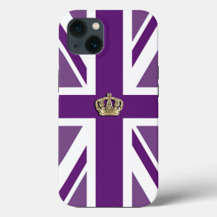 Crown on Patriotic British Union Jack Flag iPhone 13 Case