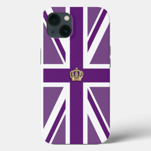 Crown on Patriotic British Union Jack Flag iPhone 13 Case