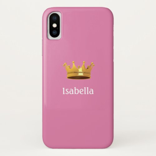 Crown on Rose Gold iPhone X Case