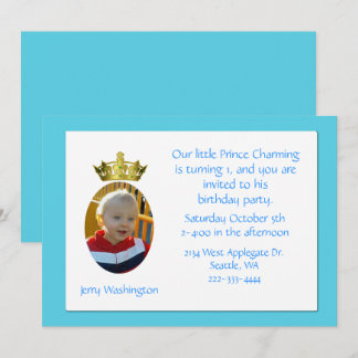 Crown Photo Birthday Party Invitation