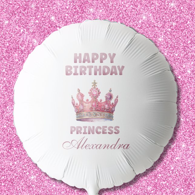 Crown Pink Girl Fairytale Princess Birthday Party  Balloon (Creator Uploaded)