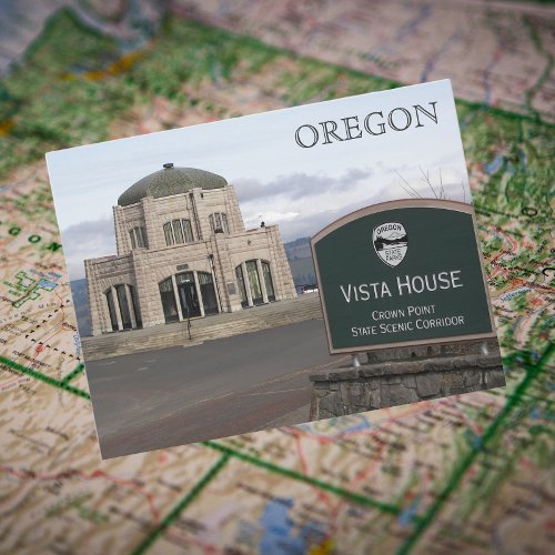 Crown Point Vista House Oregon Travel Photo Postcard