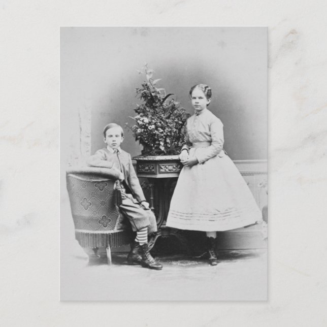 Crown Prince Rudolf of Austria with sister Gisela Postcard (Front)