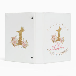 Crown Princess 1st Birthday Party Mini Binder
