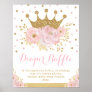 Crown Princess Blush Floral Baby Diaper Raffle Poster