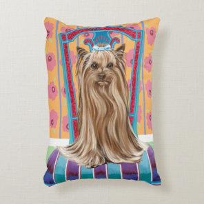 Crown Princess Yorkie Accent Pillow