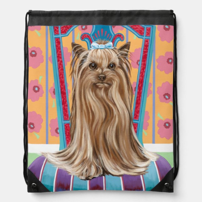 Crown Princess Yorkie Drawstring Bag (Front)