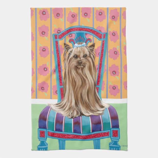Crown Princess Yorkie Kitchen Towel (Vertical)