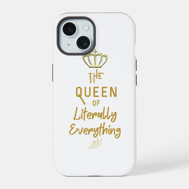 Crown Queen of Everything Gold   Iphone Case (Back)