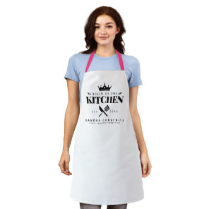 Crown Queen of The Kitchen Lady Chef Personalized Apron