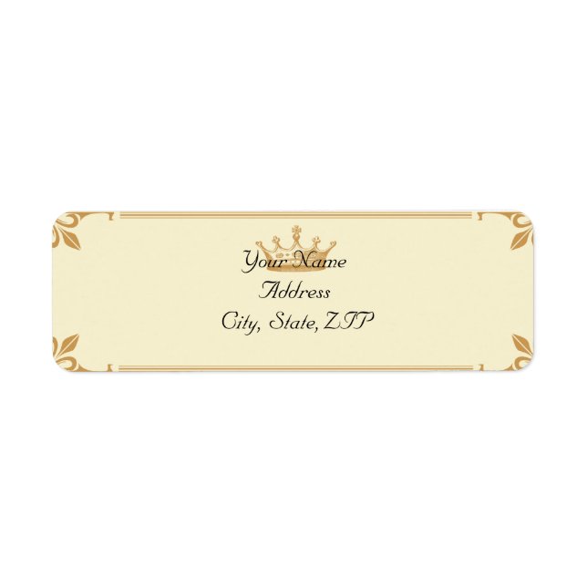 Crown Regency in Gold and Ivory Label (Front)