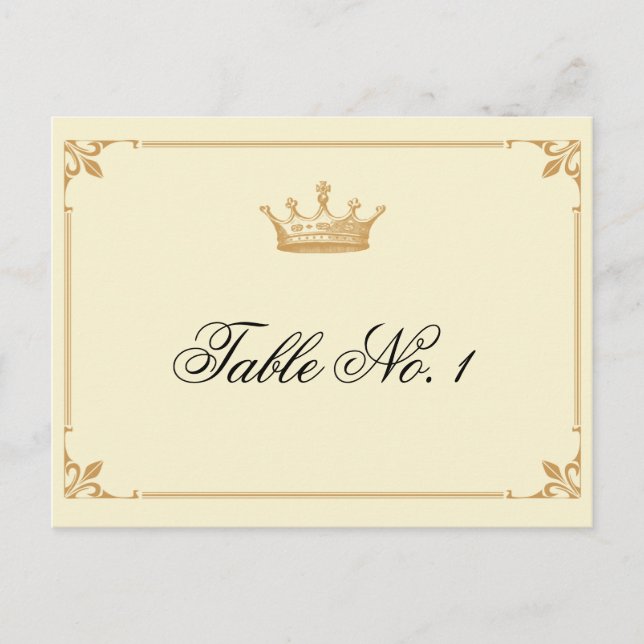 Crown Regency in Gold and Ivory Table Number (Front)