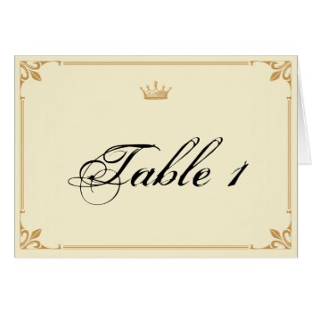 Crown Regency In Gold Ivory Wedding Table Number by NoteableExpressions at Zazzle