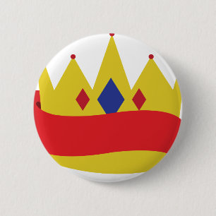 Crown Ribbon Pinback Button