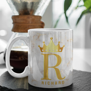 Crown Royal Initial Letter Monogram Name Marble Coffee Mug