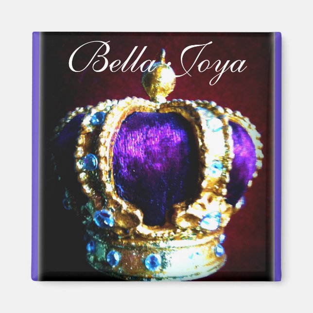 CROWN ROYALTY PURPLE VELVET  ON BLACK MAGNET (Front)