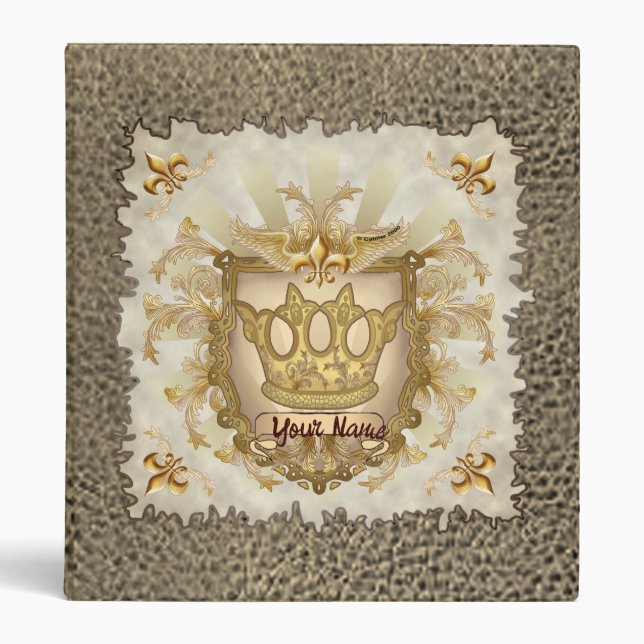 Crown Shield Family Crest Surname  Binder (Front)
