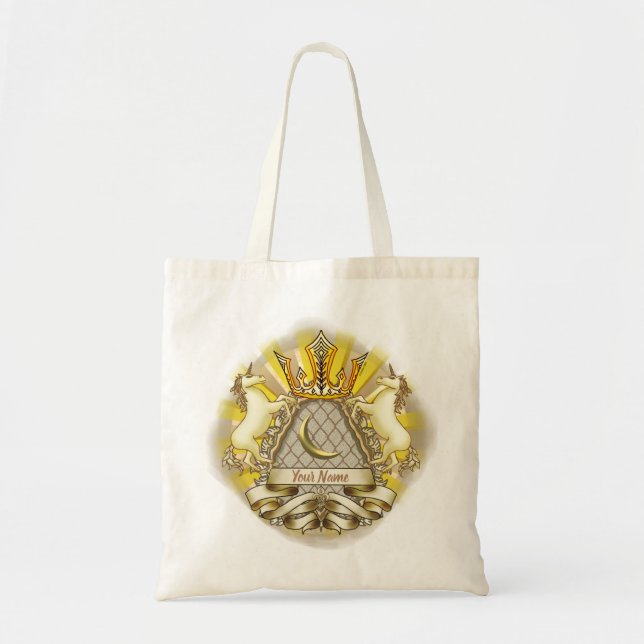 Crown Shield Unicorn Tote Bag (Front)