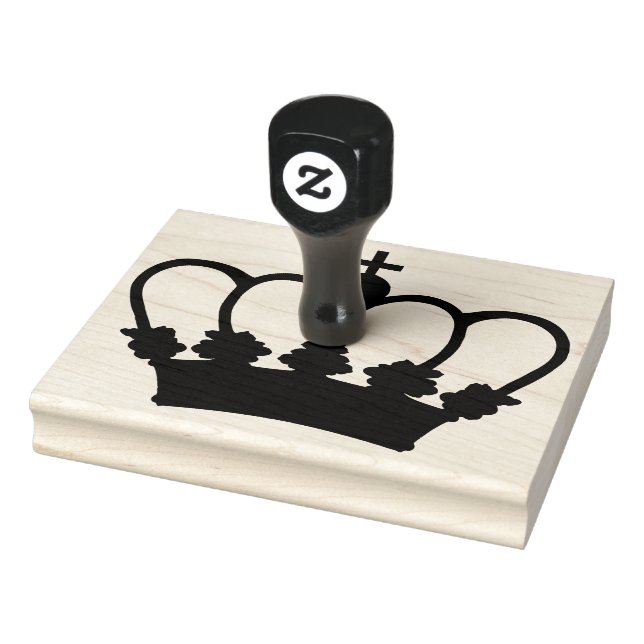 Crown Silhouette, Crafted 4" x 5" Rubber Stamp (Stamp)