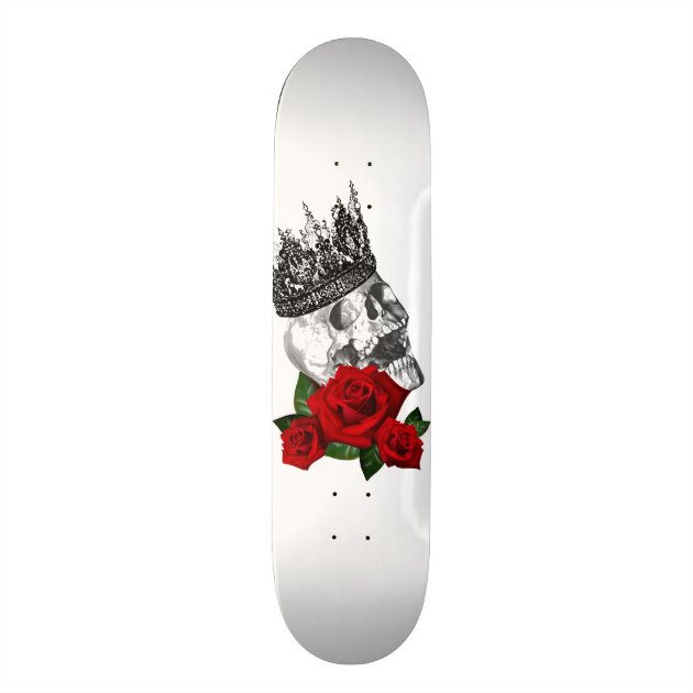 CROWN SKULL ROSE Skateboard | Zazzle.com