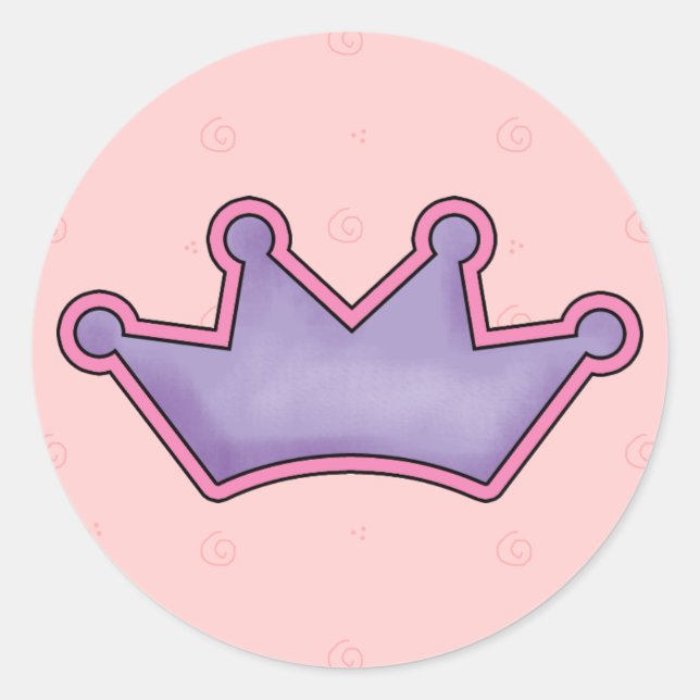 Crown stickers with cute pink background (Front)