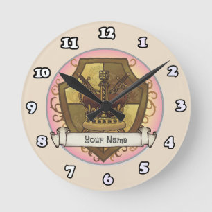 Crown Sword Shield surname clock