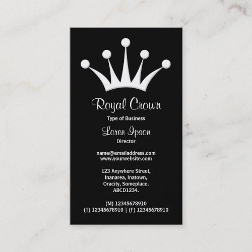 Crown Symbol - Black (Gold) Business Card