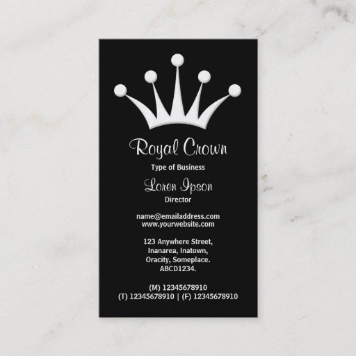 Customizable Crown Symbol - Black (Gold) Business Card
