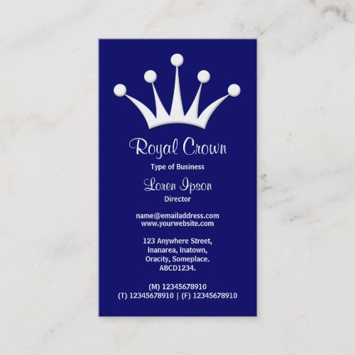 Crown Symbol _ Dark Blue 000066 Business Card