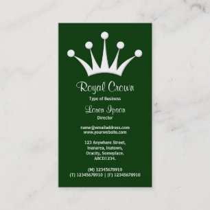 Crown Symbol - Dark Green 003300 (Gold) Business Card