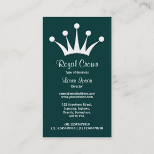 Crown Symbol - Dark Green 003333 Business Card
