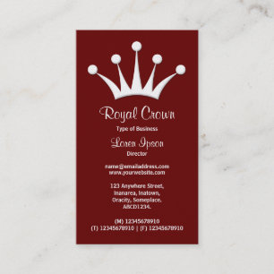 Crown Symbol - Dark Maroon 660000 (Gold) Business Card