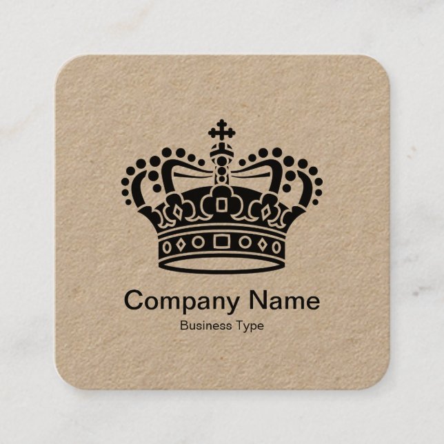 Crown Symbol - Kraft Square Business Card (Front)