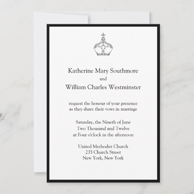 Crown Wedding Invitations (Front)