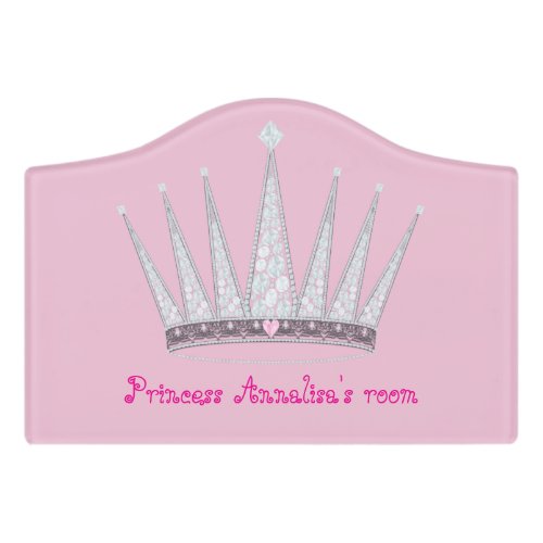 Crown with faux diamonds door sign