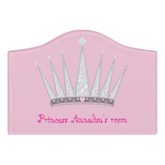 Crown with faux diamonds door sign (Small Crest Front)