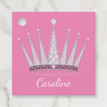Crown With Faux Diamonds Favor Tags by stickywicket at Zazzle