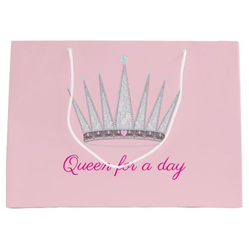 Crown with faux diamonds large gift bag