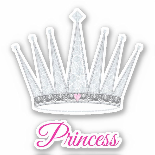 Crown with faux diamonds sticker (Front)