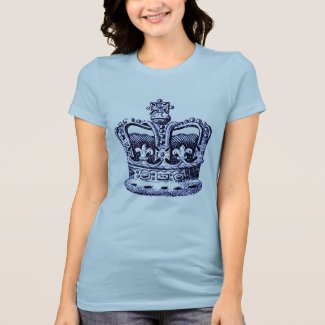 CROWN WITH FLEUR DE LIS AND CROSSES PRINT T-Shirt