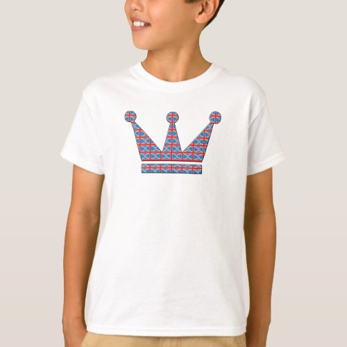 Crown with Pattern of The Union Jack T_Shirt