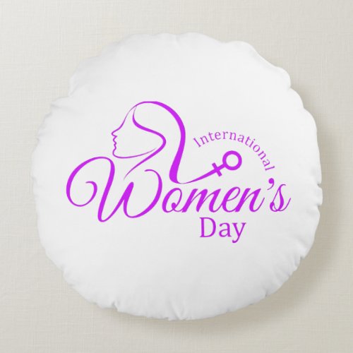 Crown women on Womens Day Round Pillow